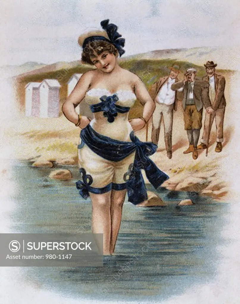 Woman in Bathing Suit Nostalgia Cards