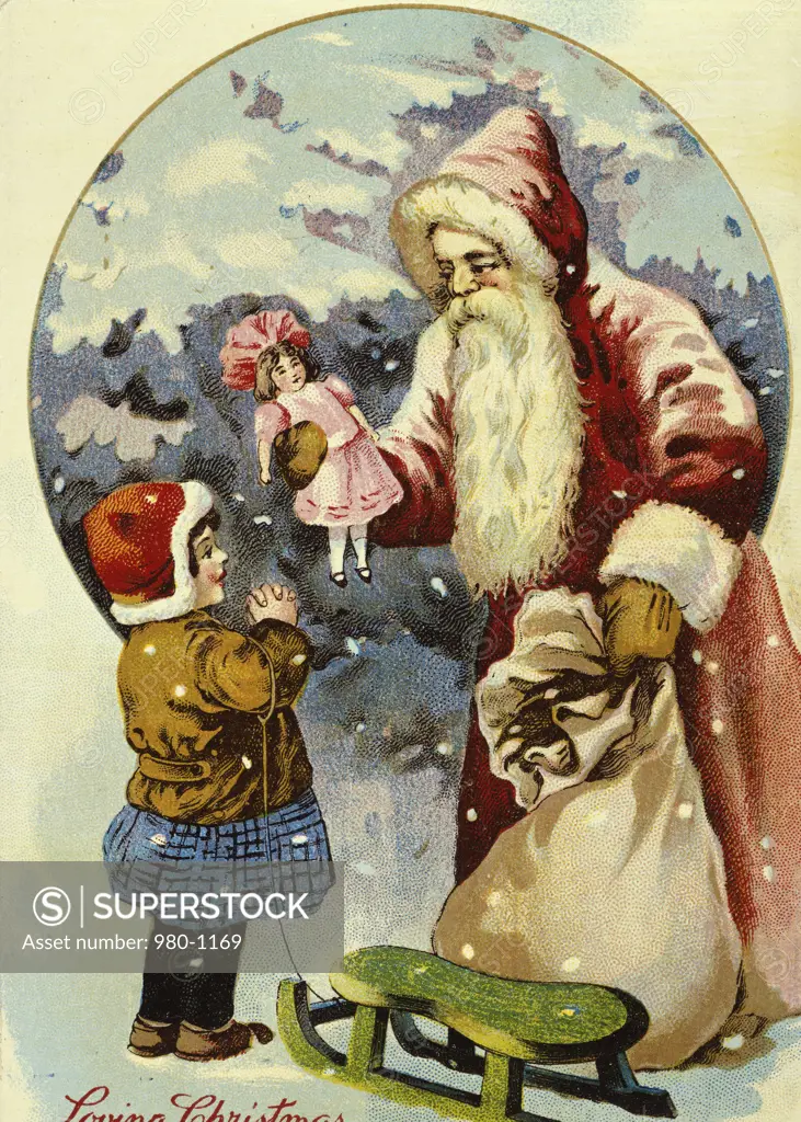 Loving Christmas Wishes ca.1900 Nostalgia cards 