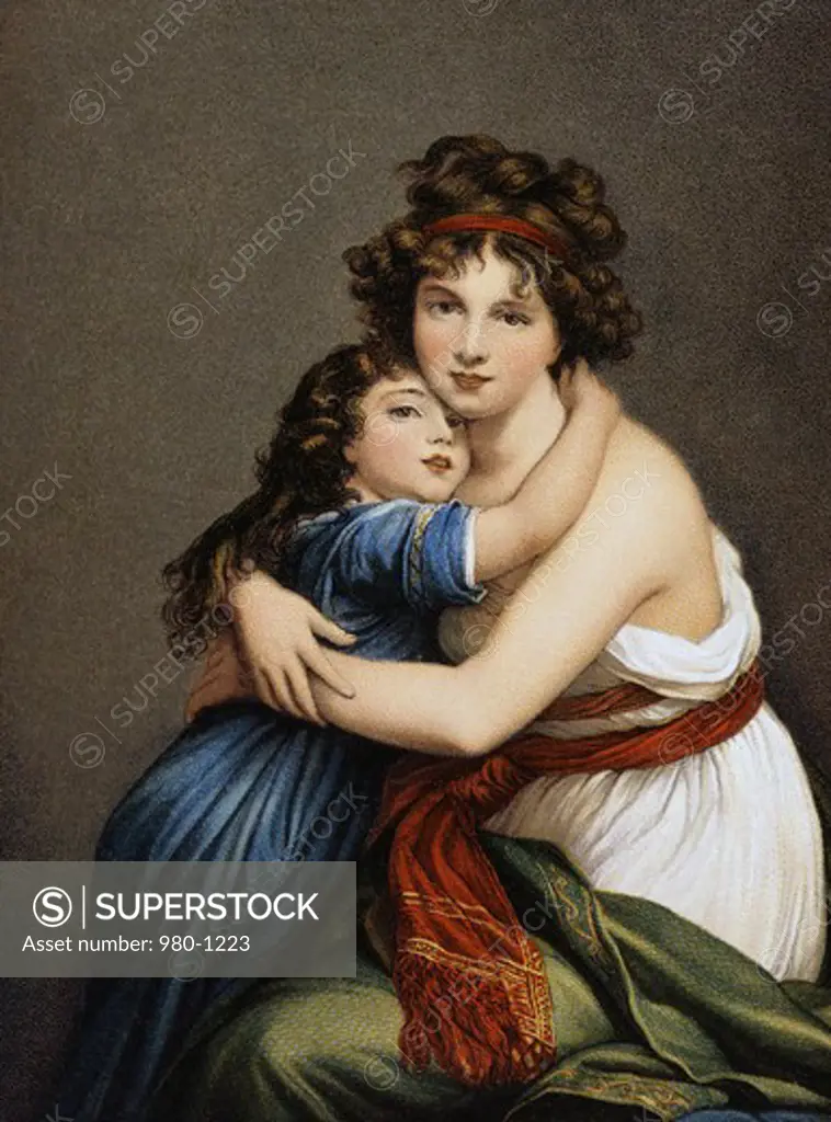 Mother & Daughter After a Painting by Elisabeth Vigee-LeBrun Nostalgia Cards