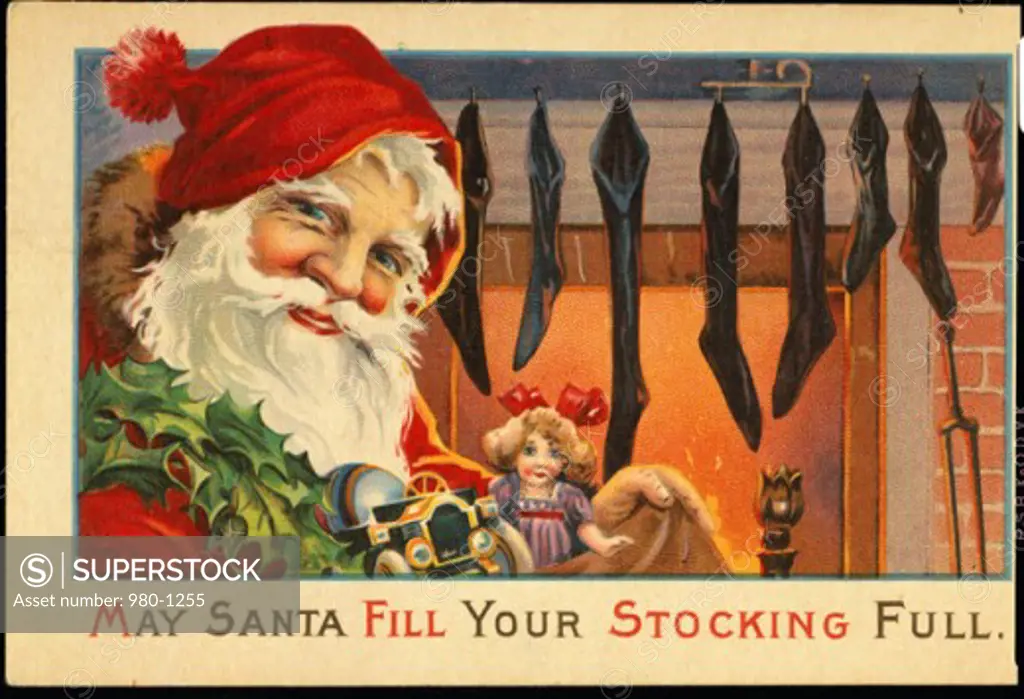 May Santa Fill Your Stocking Full Nostalgia Cards 