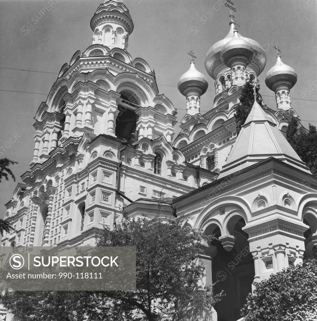 Low angle view of a church, Alexander Nevsky Cathedral, Yalta, Ukraine