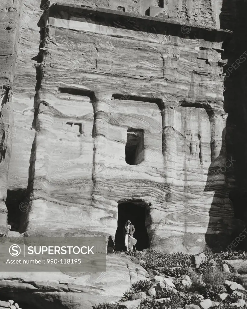 Ruins of a building, Silk Tomb, Petra, Jordan