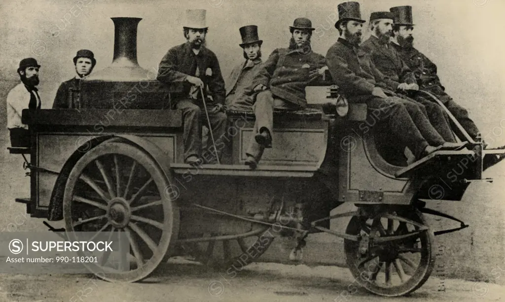 Men sitting on a vintage train