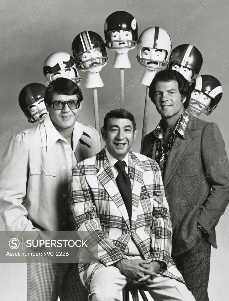 Alex Karras, Howard Cosell and Frank Gifford Sportscasters of Monday Night Football c.1974