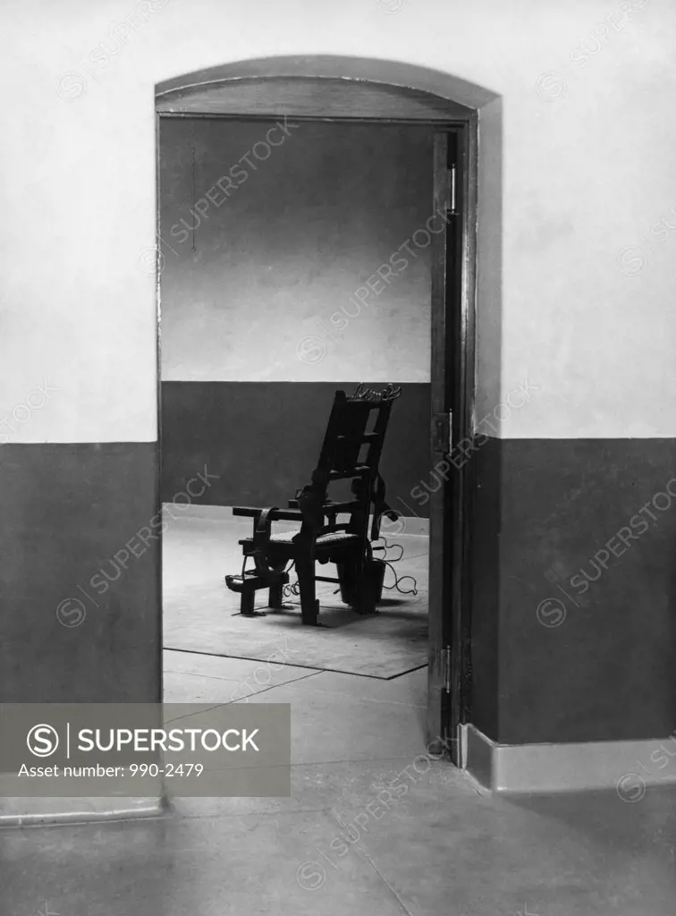 Electric chair in a prison cell