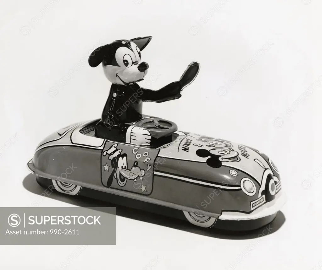 Side profile of a mechanical Mickey Mouse toy, 1930