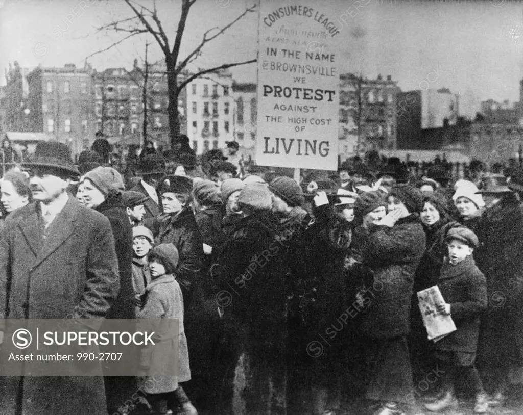 New Yorkers Protest Against the High Cost of Living in 1917