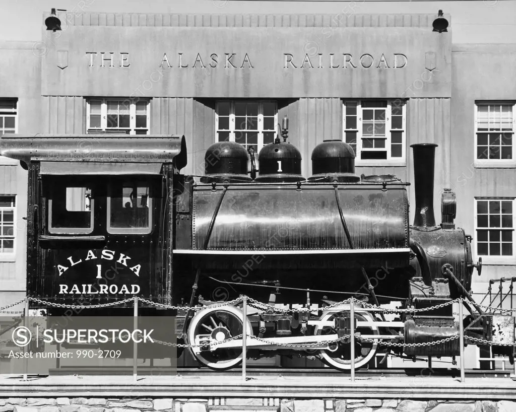 Train engine in a museum, Anchorage, Alaska, USA