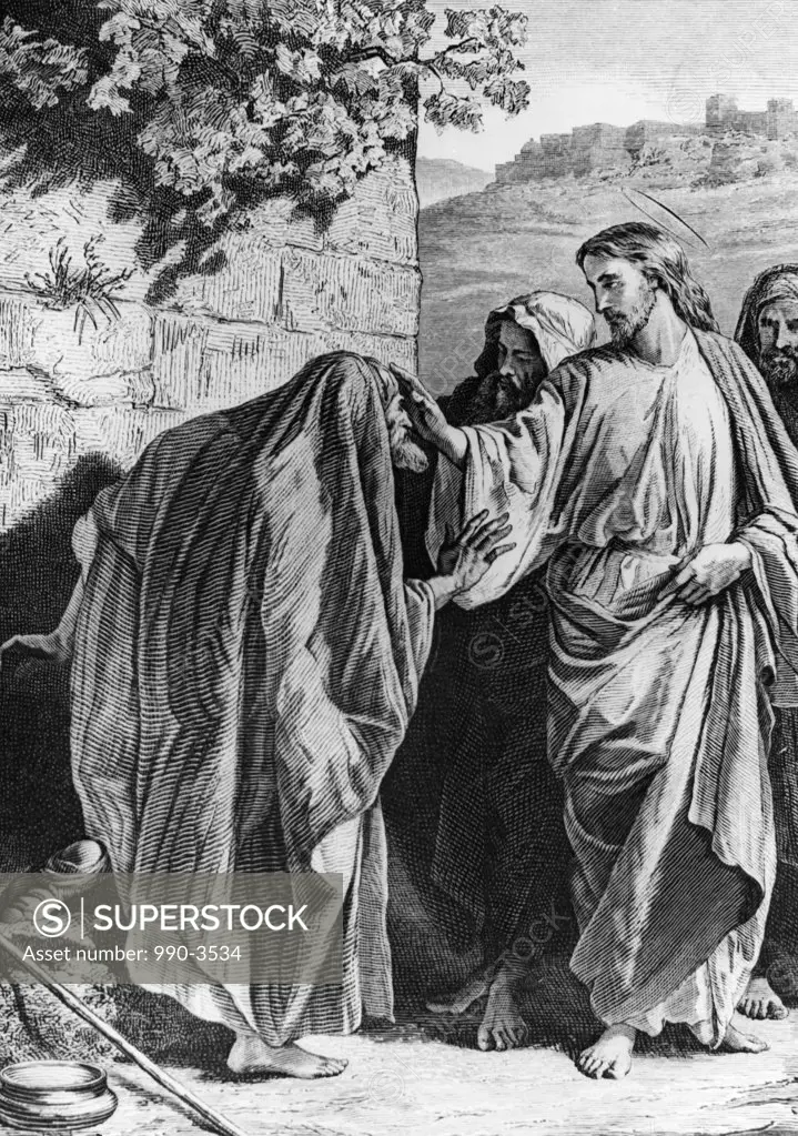 Healing of the Leper by Alexandre Bida, print, 1823-1895