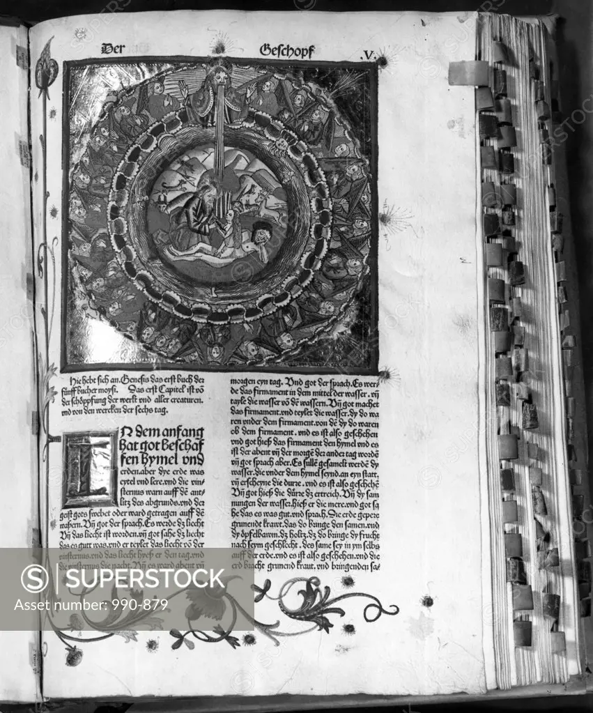 First page of Genesis, German Bible, 1483