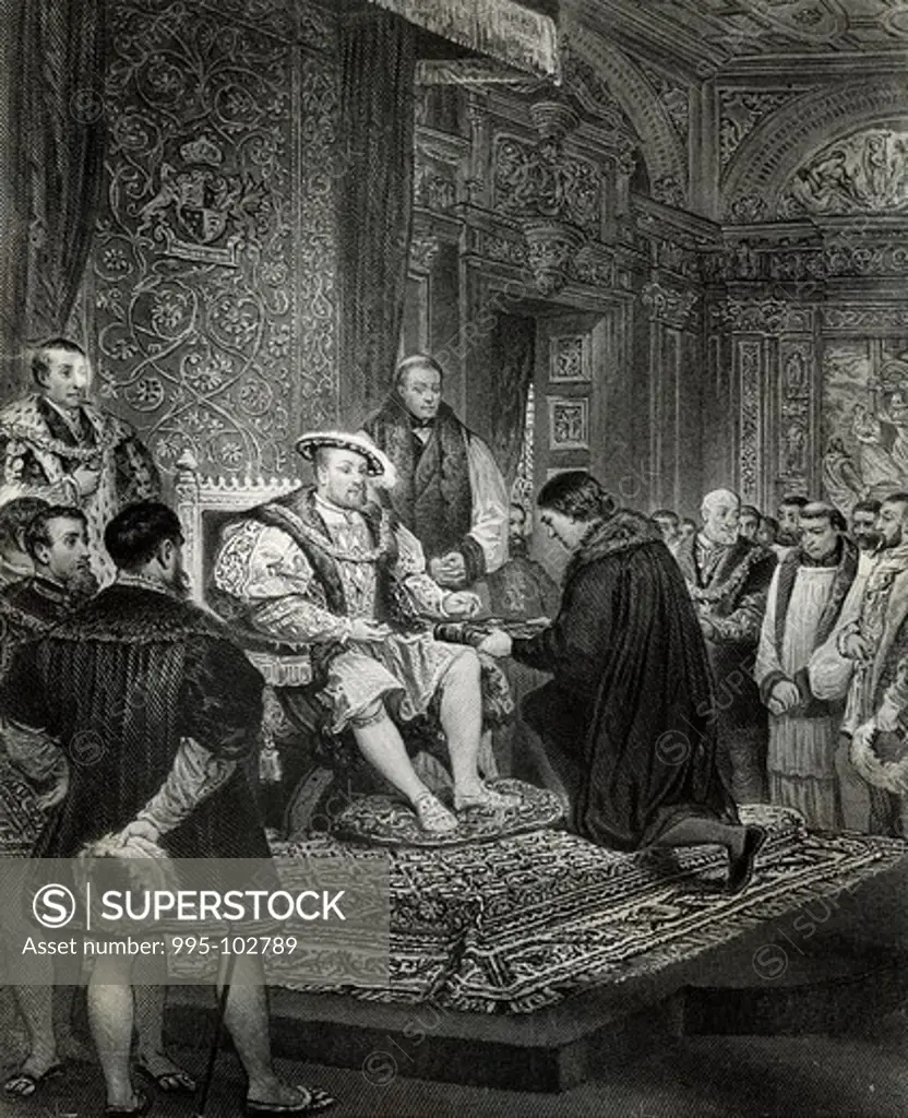 Cromwell Presenting the First Bible to Henry VIII- 1539 Artist Unknown