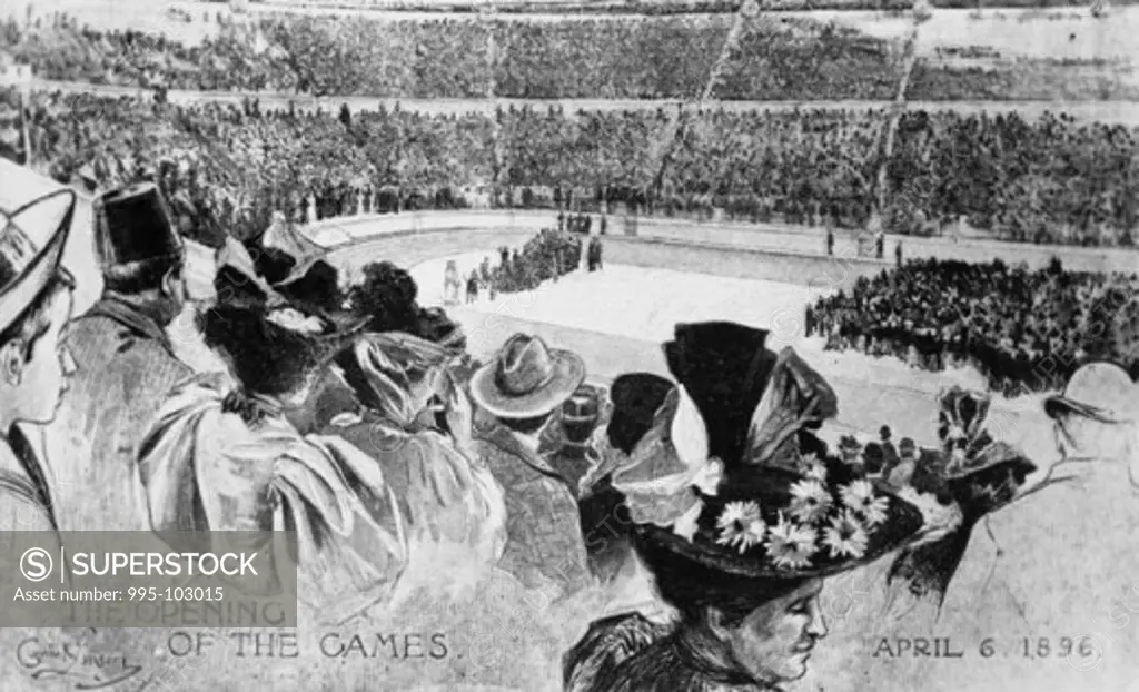 The Opening of the First Revival of the Olympic Games, Athens - April 6, 1896 Artist Unknown 