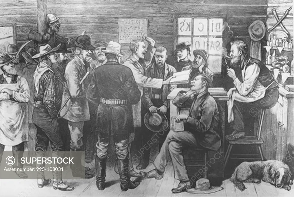 When the West was Really Wild: A Trial Scene in a Colorado Mining Town 1886 Artist Unknown