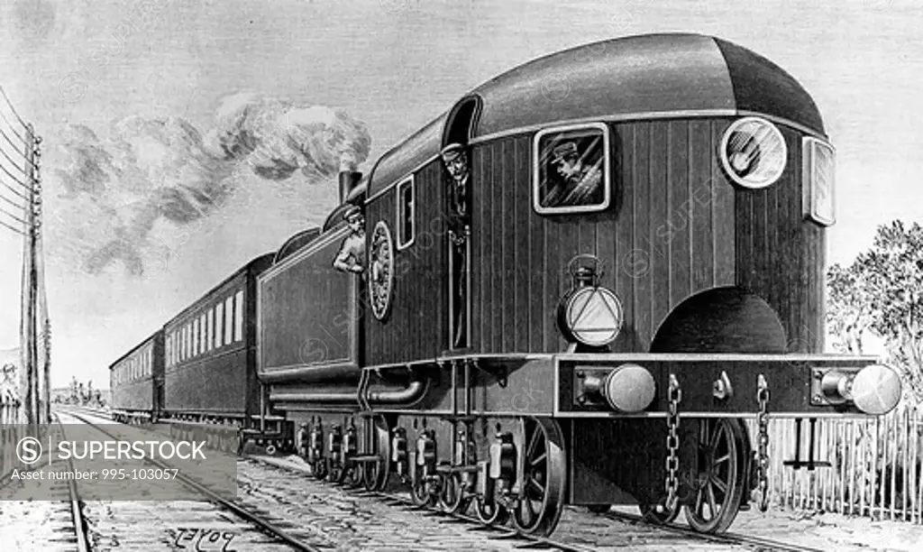 Streamliner Train, Forty Years Ahead of the Times by unknown artist, print, 1893
