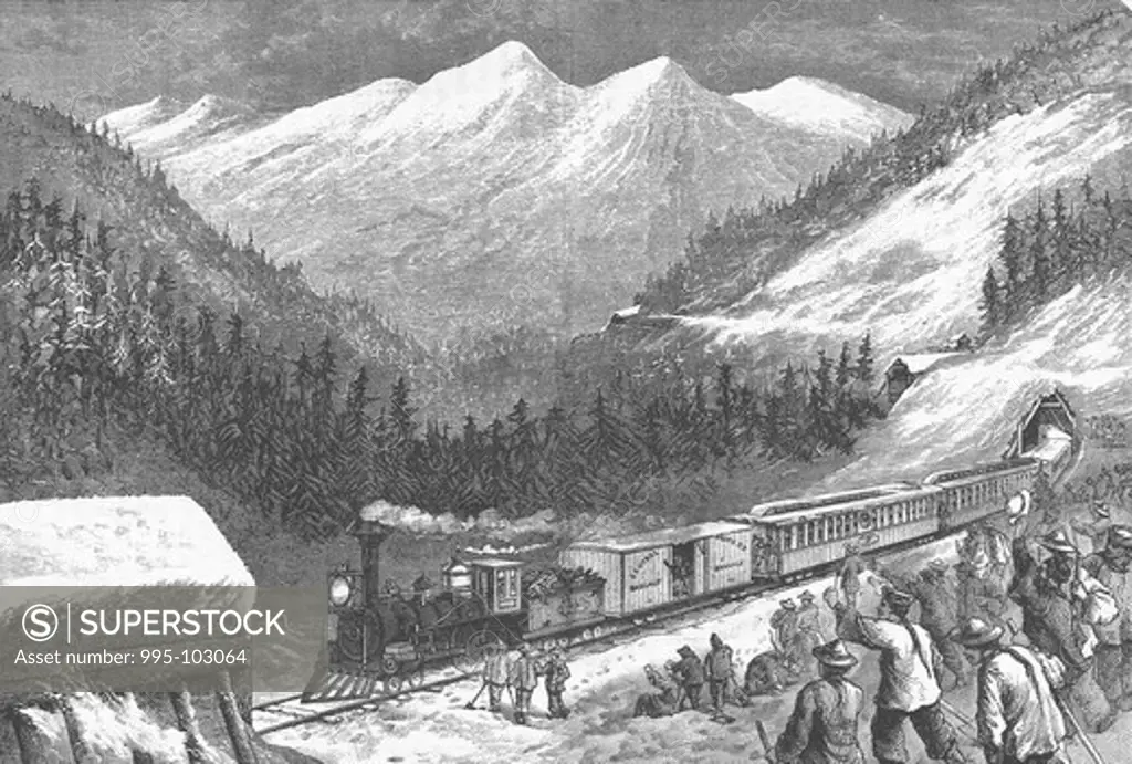 On the Central Pacific Railroad by unknown artist, print