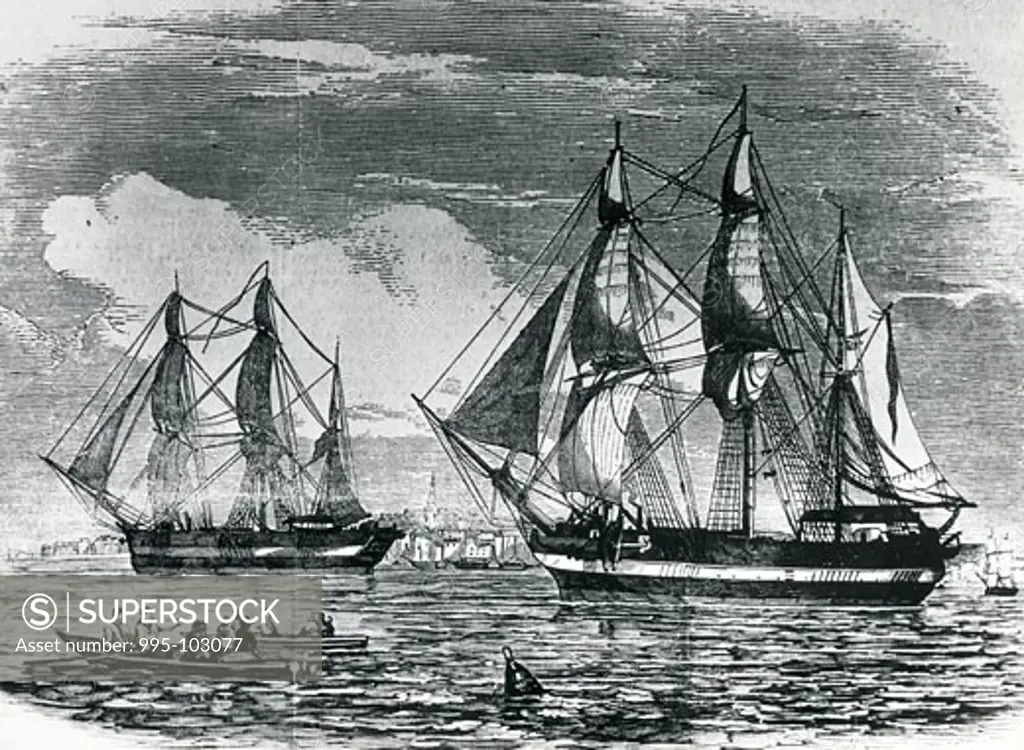 H.M.S. Erebus and Terror Leaving for discovery of North-West Passage