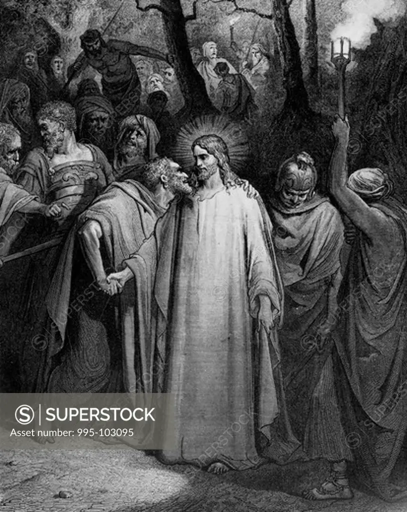 Betrayal by Judas Gustave Dore (1832-1883 French) Engraving