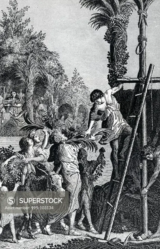 Josiah's Passover by Jules Peronard, illustration, (18th C)