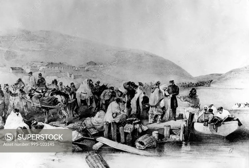 Embarking of the Sick at Balaclava (Crimean War) 1855 Artist Unknown