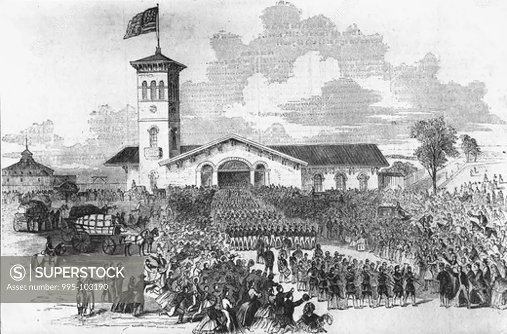 The Union Railroad Depot: Arrival of the New York 71 Regiment Artist Unknown