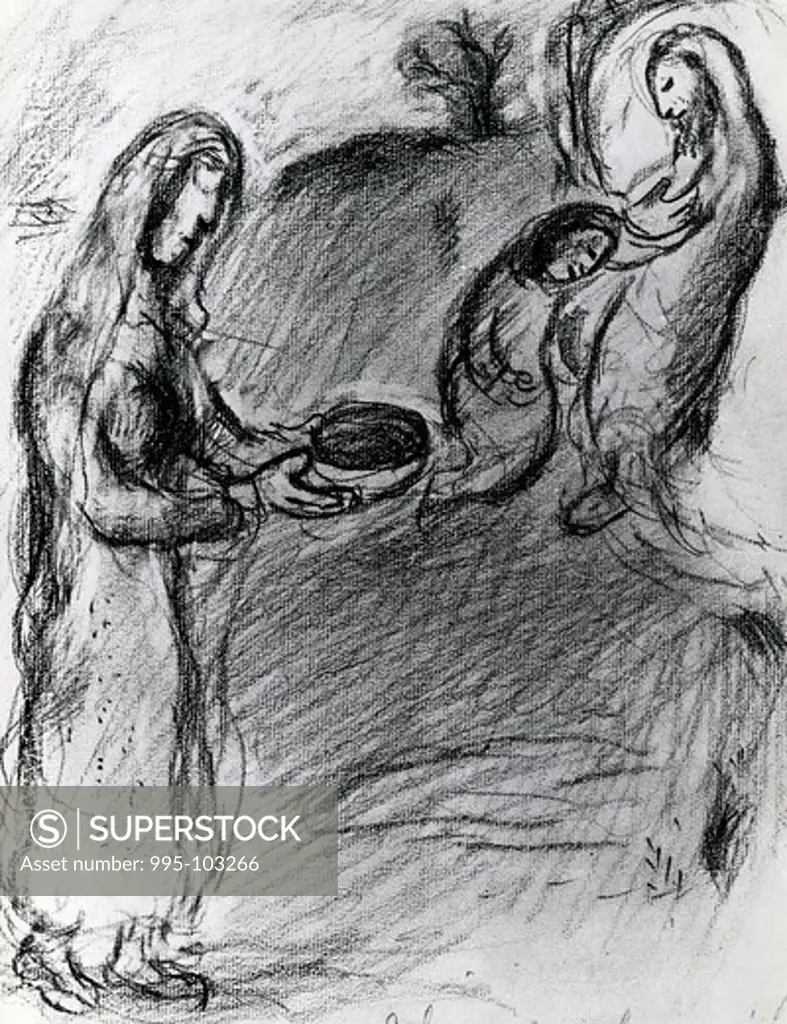 Rebecca Causes Jacob To Be Blessed Instead Of Esau, Marc Chagall, (1887-1985 Russian)