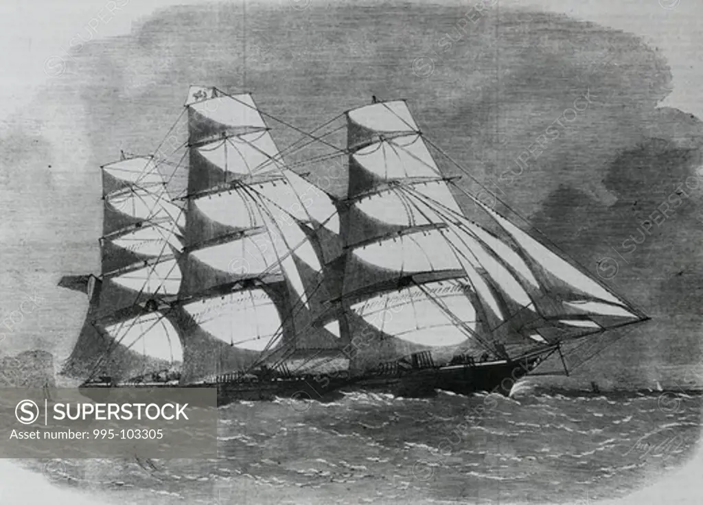 Clipper Ship Launched In Liverpool, August 11, 1882, Artist Unknown