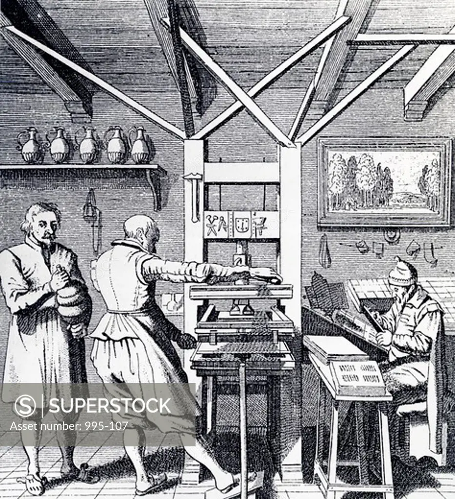Printing Shop in Holland by artist unknown, 15th Century