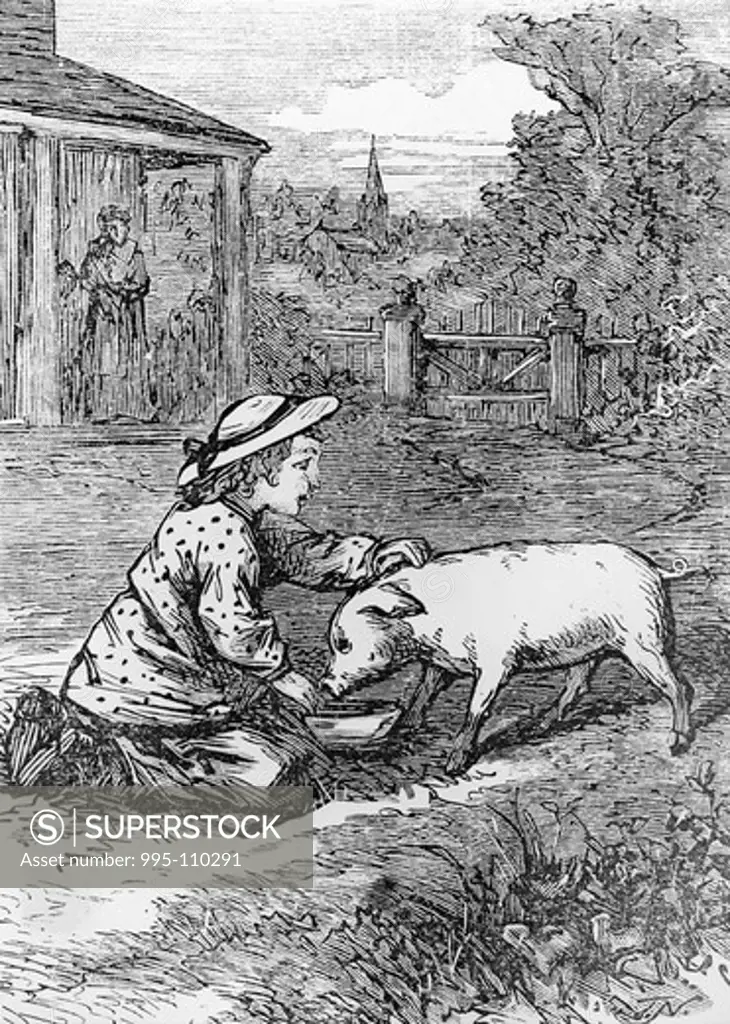 Prudy's Pet Pig from Little Prudy by Sophie May (R. S. Clarke), 1870