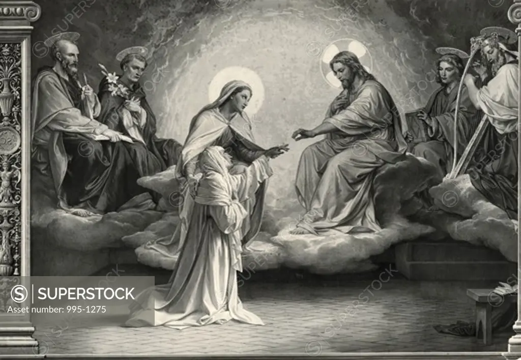 Mystic Marriage of St. Catherine Franchi (19th C. Italian) 