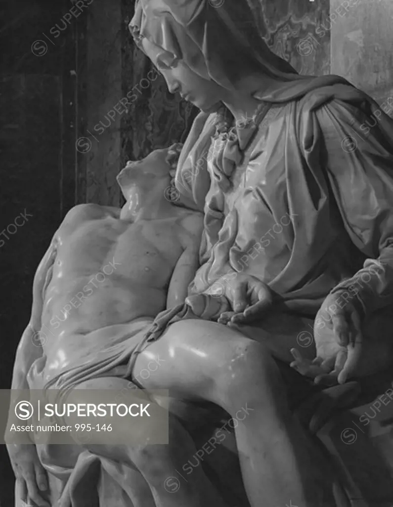 The Pieta 1498 Michelangelo Buonarroti (1475-1564 Italian) Marble Sculpture St. Peter's Basilica, Vatican City