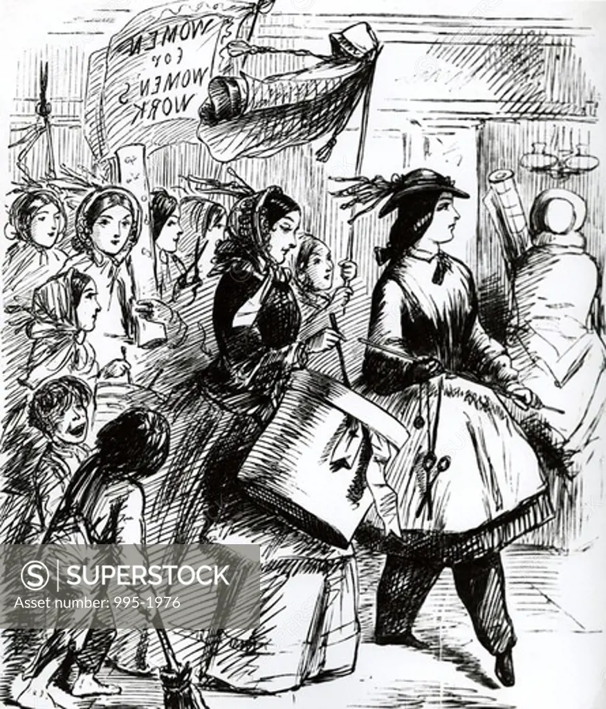 Women Demonstrating for Women's Work Opportunity (1850's)