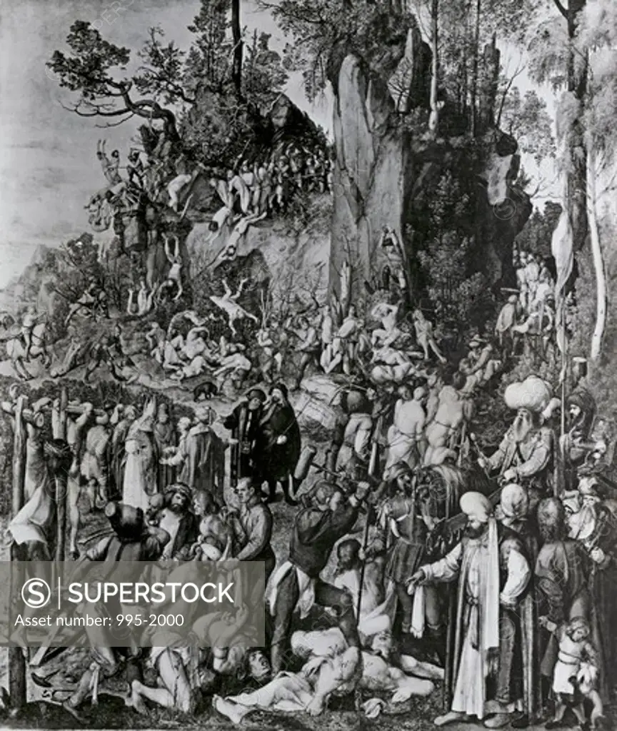 Martyrdom of Ten Thousand Christians Under King Sapor of Persia by Albrecht Durer, illustration, (1471-1528)