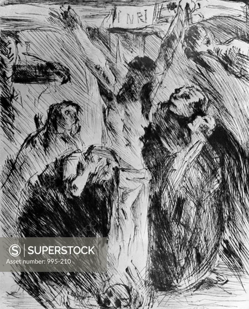 Crucifixion by Lovis Corinth, etching, 1858 1925