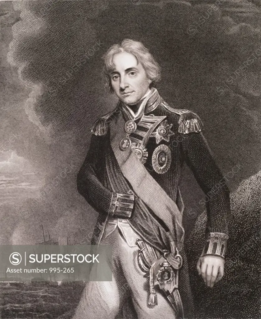 Etching of Viscount Horatio Nelson  From Hoppner Original  John Hoppner (1758-1810 British) 