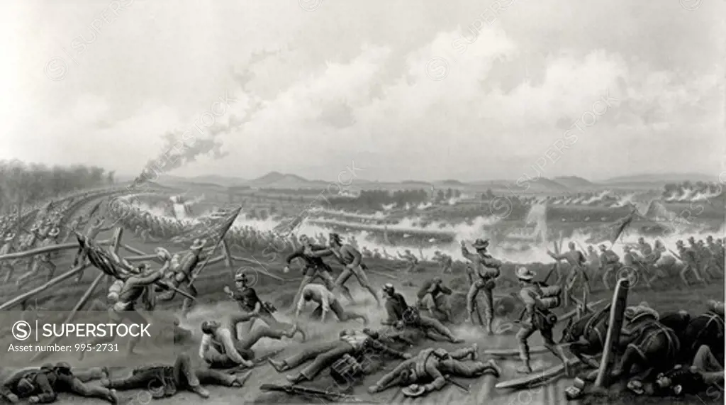 American Civil War Battle Scene Artist Unknown 