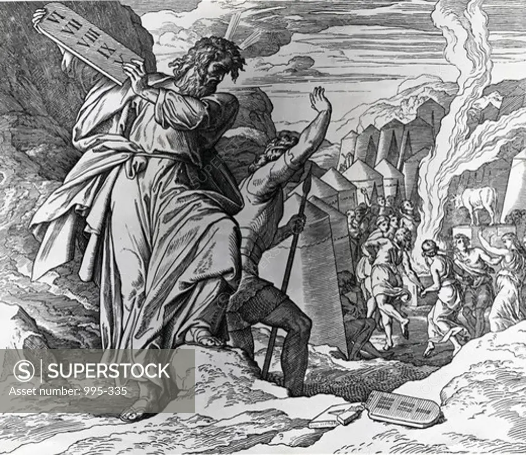 Moses Breaks the Tablets of Law by Julius Schnorr von Carolsfeld, (1794-187)