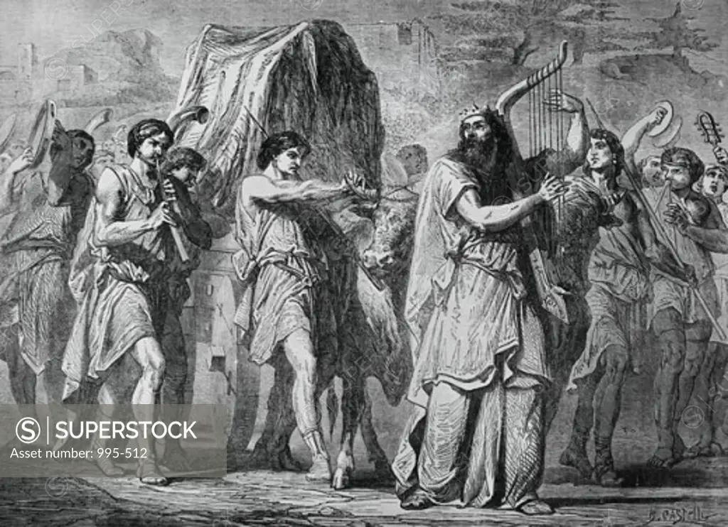 David Bringing the Ark from Kirjath-Jearim J. Castelli (19th C. Italian)