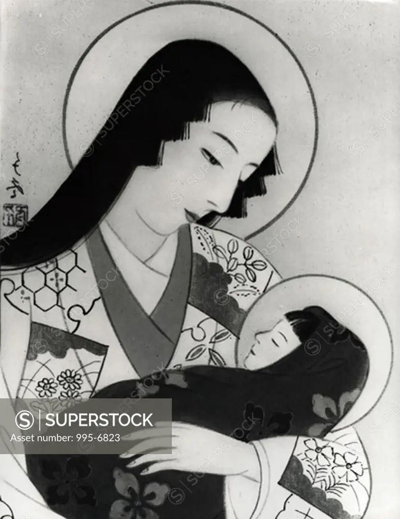 Madonna in Adoration by Chifuju, 20th Century