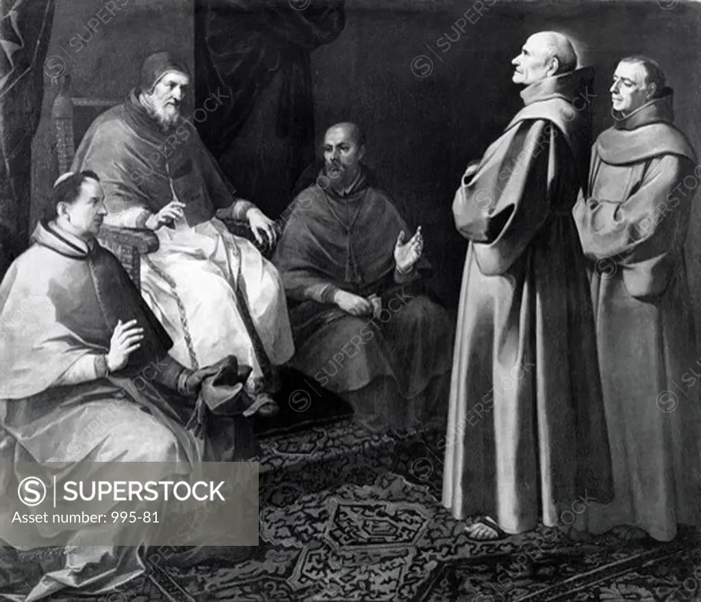 Blessed Giles before Pope Gregory IX by Bartolome Esteban Murillo, (1617-1682)
