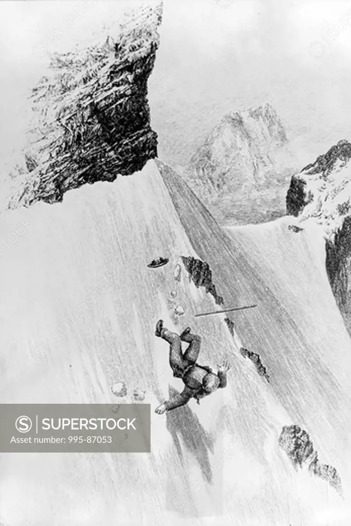 Dangerous Fall of a Edward Whymper, Matterhorn, Switzerland by unknown artist