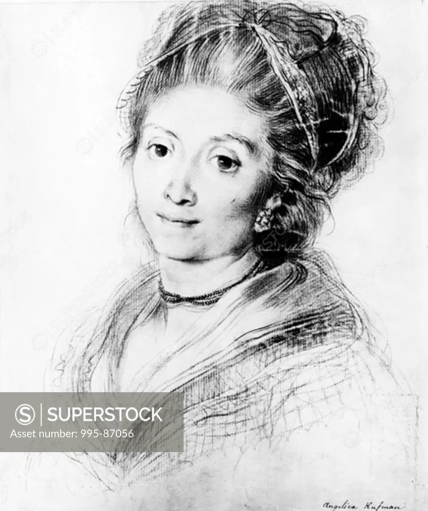 Portrait of a Woman by Angelica Kauffmann, 1741-1807, Switzerland, Basel, Kupferstichkabinett