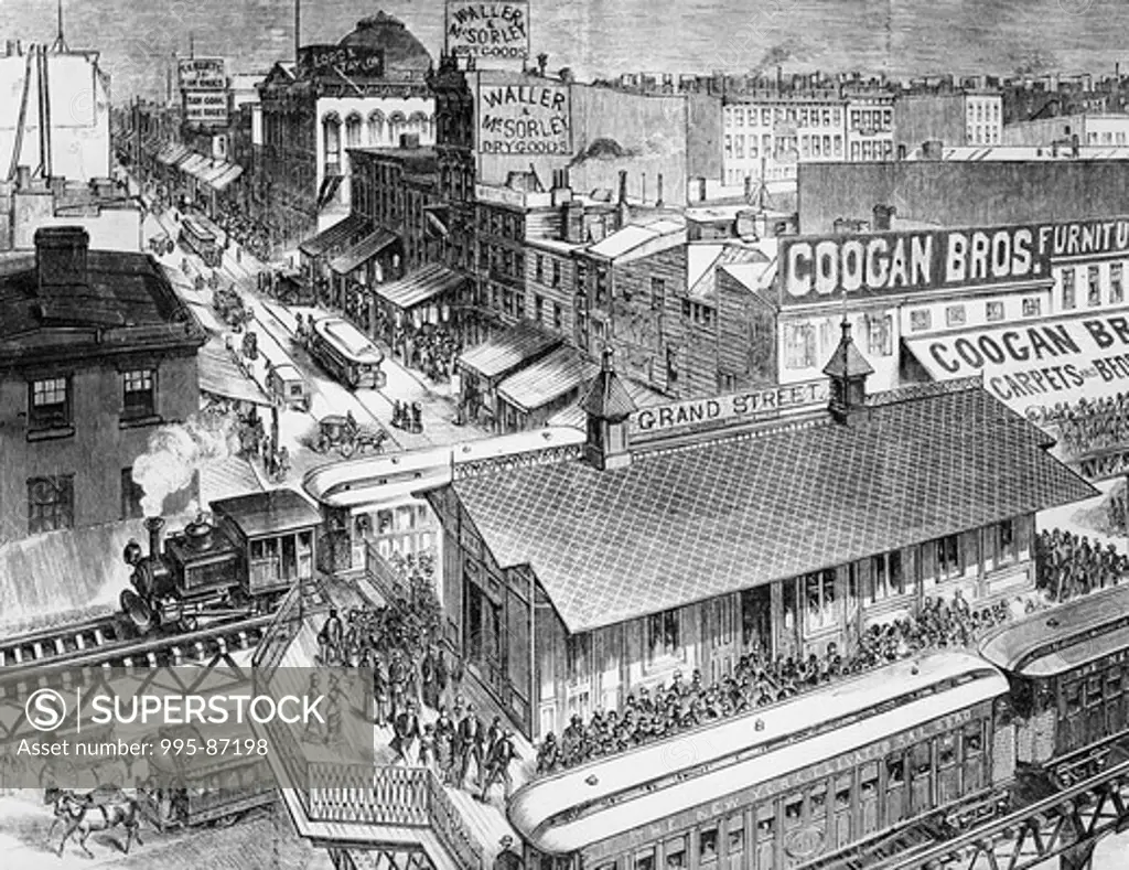 Heart of Retail Trade, New York City East Side, 1880