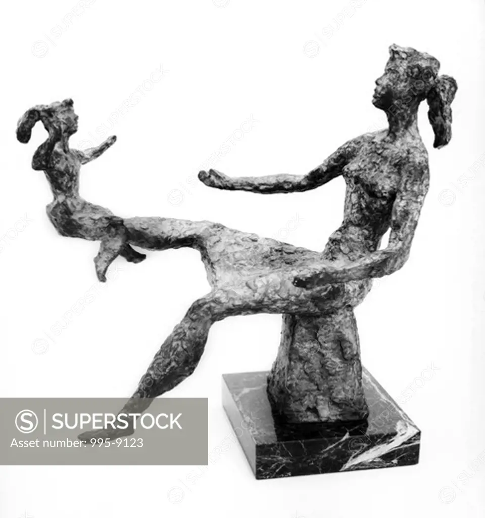 Baby Balancing by Chaim Gross, bronze sculpture, (1904-1991)