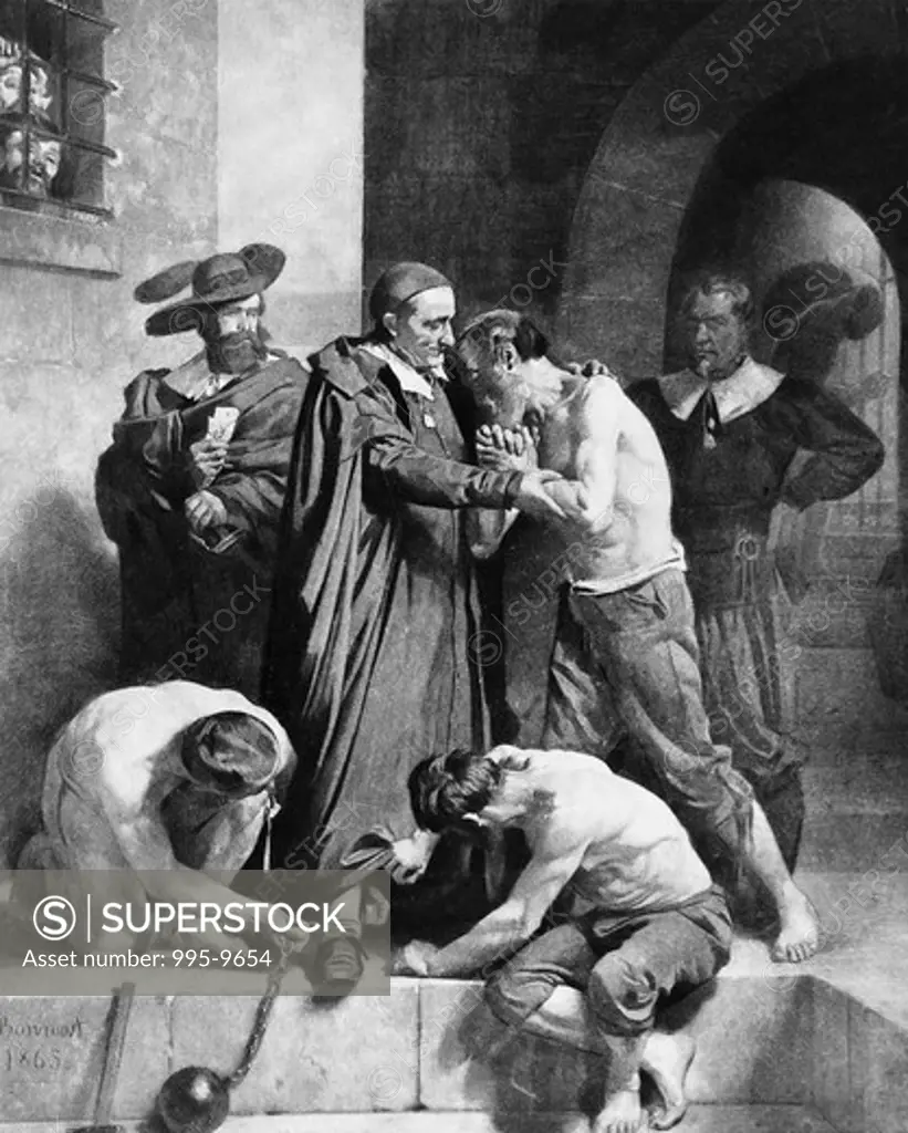 Portrait of St. Vincent de Paul Accepting the Chains of a Galley Slave Leon Joseph Florentin Bonnat (1838-1922/French) 