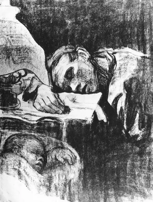 Take-Home Work, from the Pictures of Misery by Kathe Kollwitz, (1867-1945)