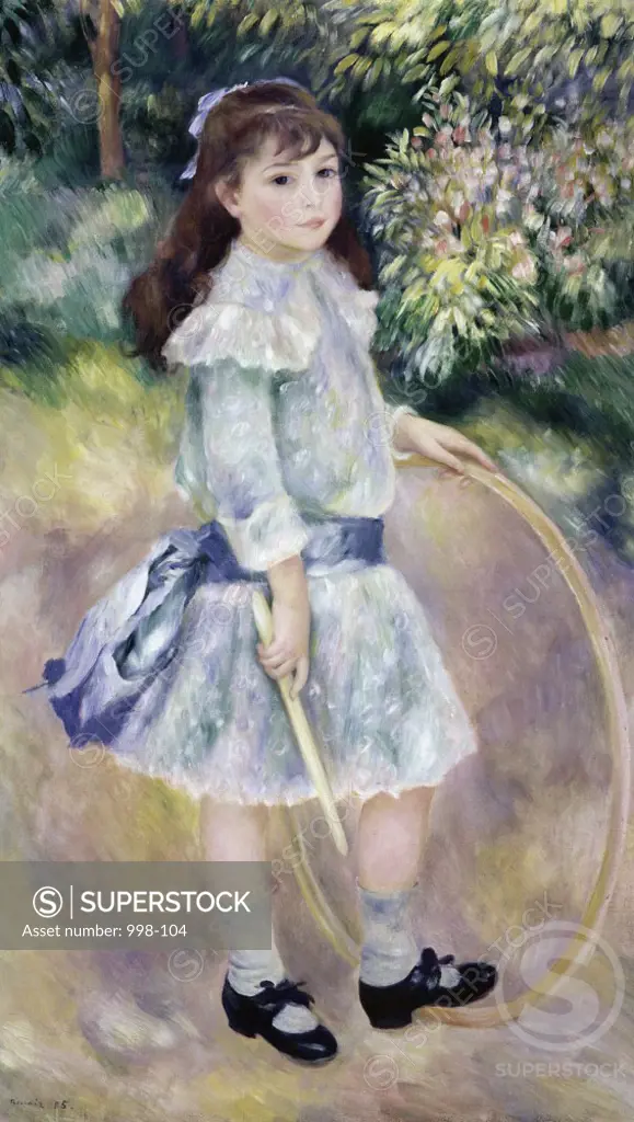 Girl with a Hoop - Marie Goujon  1885 Pierre-Auguste Renoir (1841-1919/French)  Oil on canvas  National Gallery of Art, Washington, D.C. 