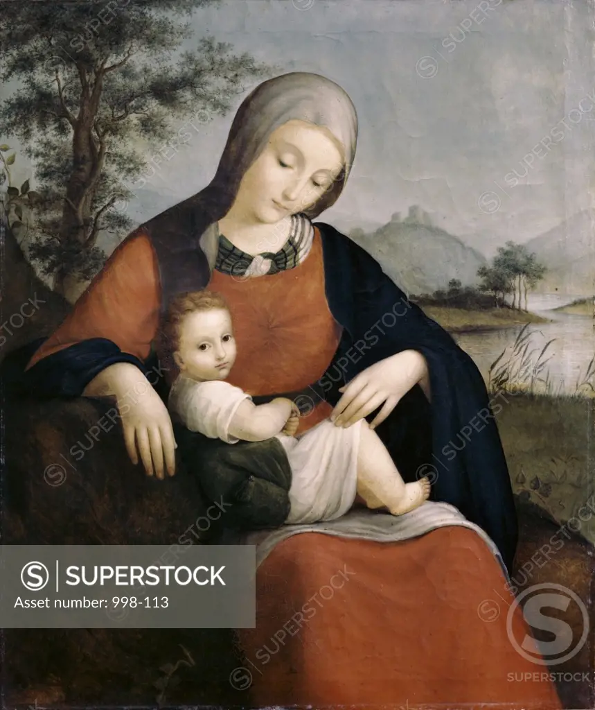 Madonna and Child  Otto Siebert (1785-1854/German) Oil on Canvas 