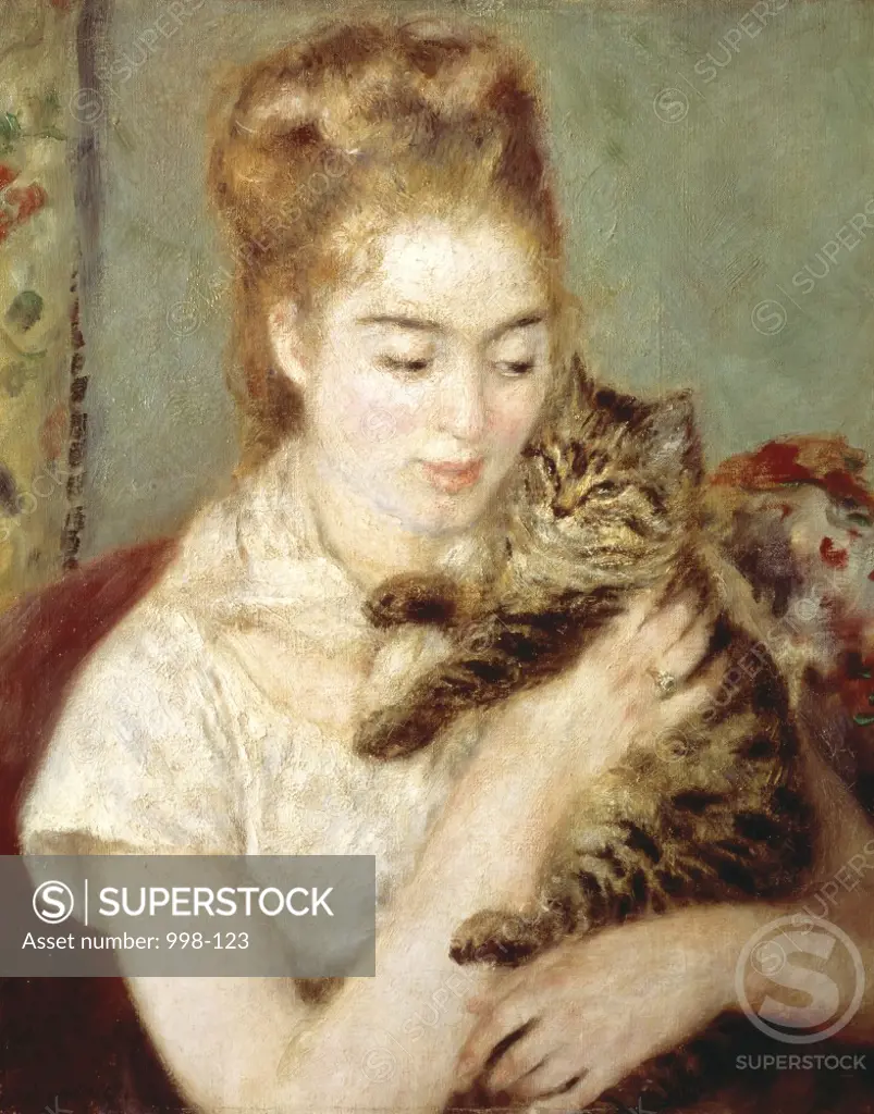 Woman With A Cat ca. 1875 Pierre Auguste Renoir (1841-1919/French) Oil on canvas National Gallery of Art, Washington, D.C. 