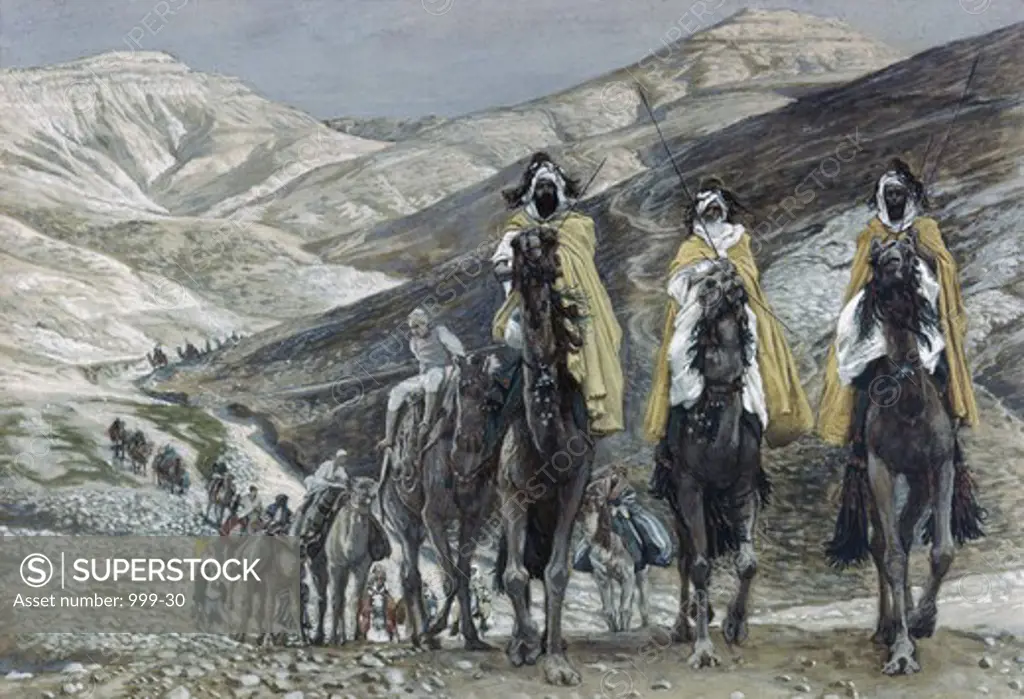 The Wise Men Journey to Bethlehem James Tissot (1836-1902/French) Watercolor Jewish Museum, New York