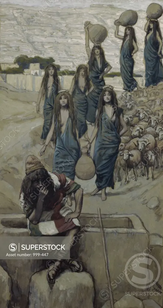 Moses at the Well at Midian  James J. Tissot (1836-1902/French)  Jewish Museum, New York 